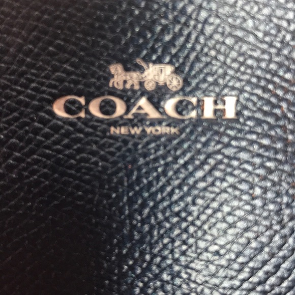 Coach Women's Wristlet Purse Leather Zipper Blue - Picture 4 of 8